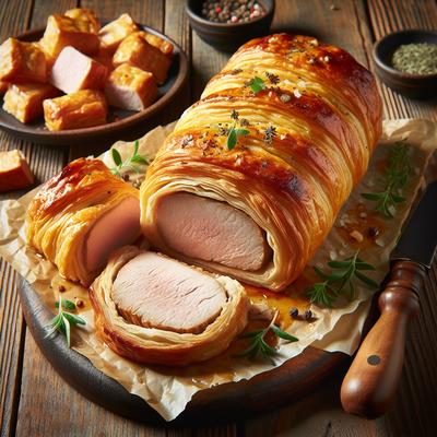 Image of Savory Puff Pastry Wrapped Pork Tenderloin