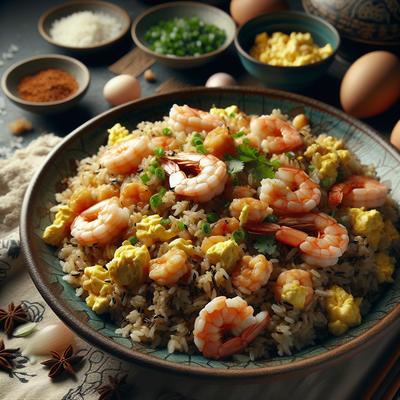 Image of Savory Rice with Shrimp and Eggs