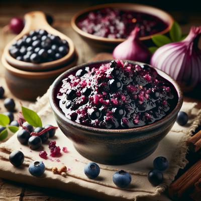 Image of Savory Saskatoon Berry Sauce for Chicken or Pork