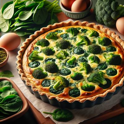 Image of Savory Spinach Broccoli Quiche