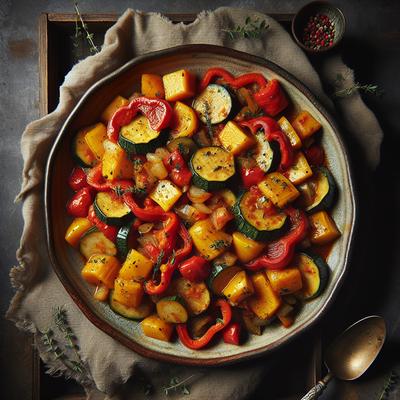 Image of Savory Squash Red Pepper Medley