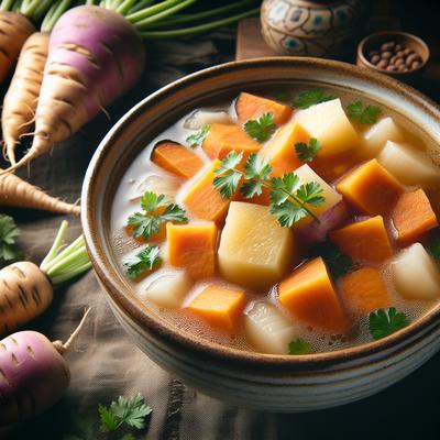 Image of Savory Sweet Potato Turnip Soup
