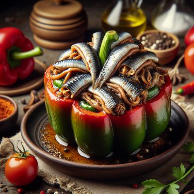Image of Savoury Anchovy Stuffed Bell Peppers