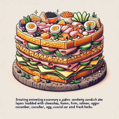 Image of Savoury Sandwich Cake Smorgastorta