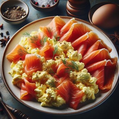 Image of Savoury Scrambled Eggs with Smoked Salmon Low Fat