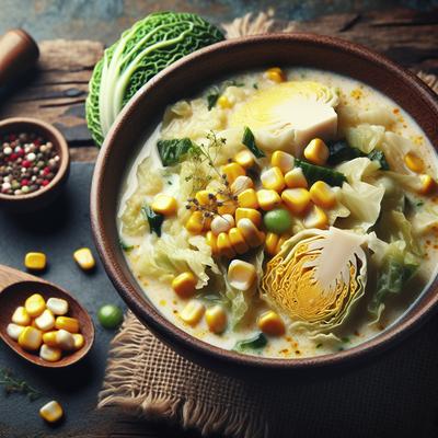 Image of Savoy Cabbage and Corn Chowder