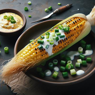 Image of Scallion Butter Sauce Grilled Inside the Corn Husk