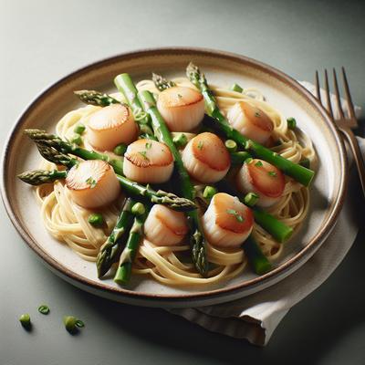 Image of Scallop and Asparagus Linguine