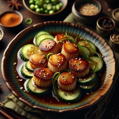 Image of Scallop Escabache with Cucumber and Sesame