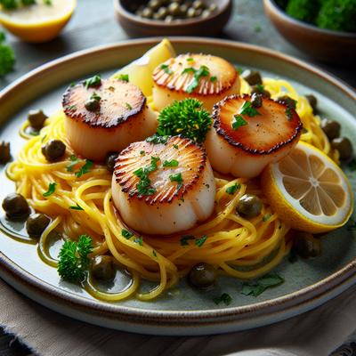Image of Scallop Piccata on Spaghetti Squash