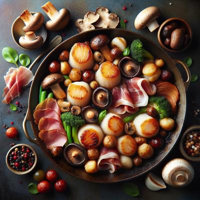 Image of Scallop Shiitake and Prosciutto Skillet Surprise