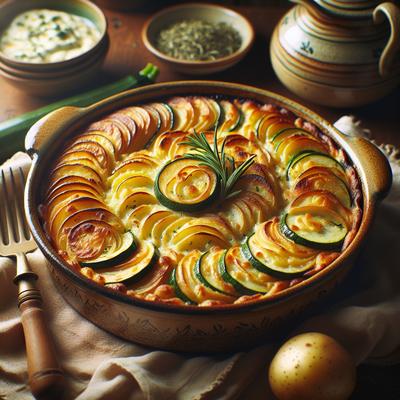 Image of Scalloped Potato and Zucchini Casserole
