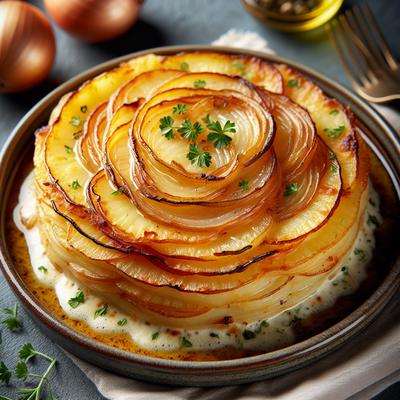 Image of Scalloped Potato with French Onion Base