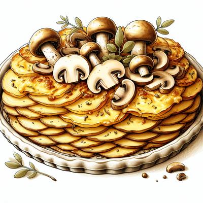 Image of Scalloped Potatoes and Mushrooms