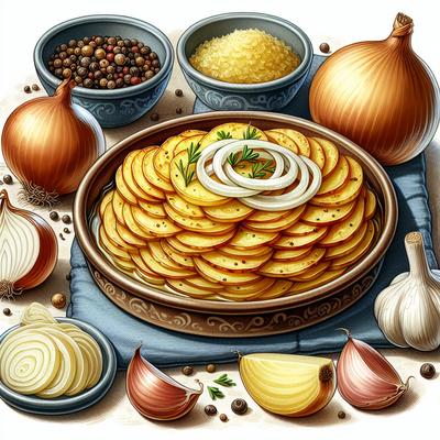 Image of Scalloped Potatoes Onions and Garlic