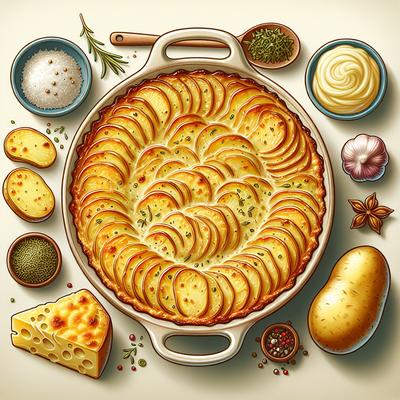 Image of Scalloped Potatoes with Herbed Cheese