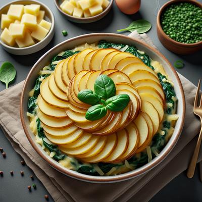 Image of Scalloped Potatoes with Spinach and Cheese