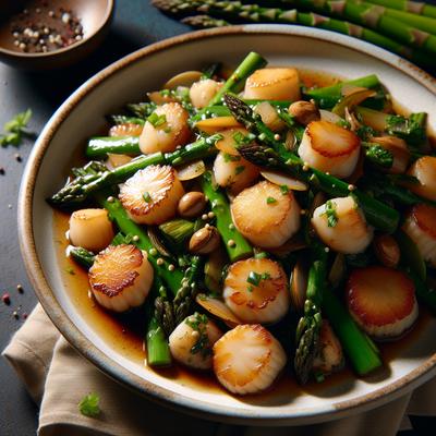 Image of Scallops and Asparagus Stir Fry
