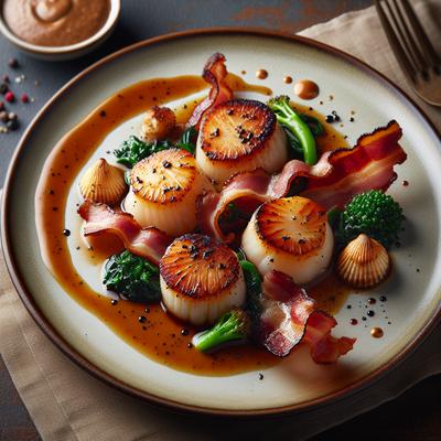 Image of Scallops and Bacon Dijon Red Lion Inn Style