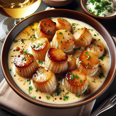 Image of Scallops in Wine Sauce