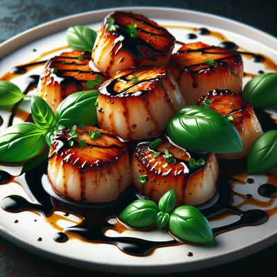 Image of Scallops with Balsamic Vinegar and Basil
