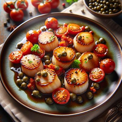 Image of Scallops with Capers and Tomatoes