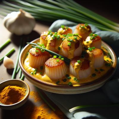 Image of Scallops with Curry Chive Mayonnaise