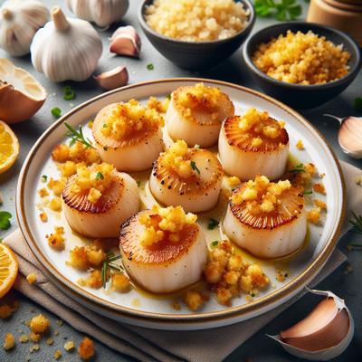 Image of Scallops with Garlic Bread Crumbs Weight Watchers