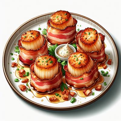 Image of Scallops Wrapped in Bacon