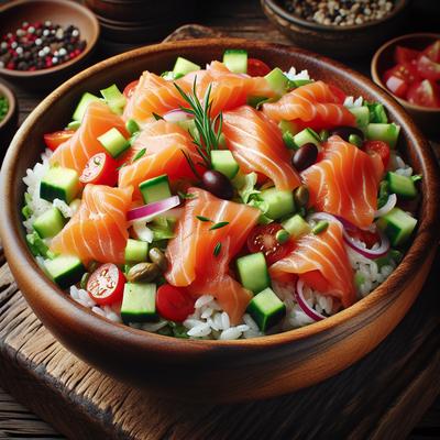 Image of Scandinavian Rice Salad with Smoked Salmon