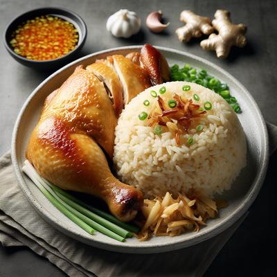 Image of Scenter Steamed Chicken Rice with Ginger Dressing