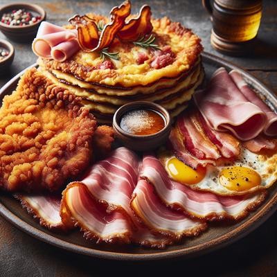 Image of Schnitzel Eierkuchen Pa Dutch Ham Bacon Omelet