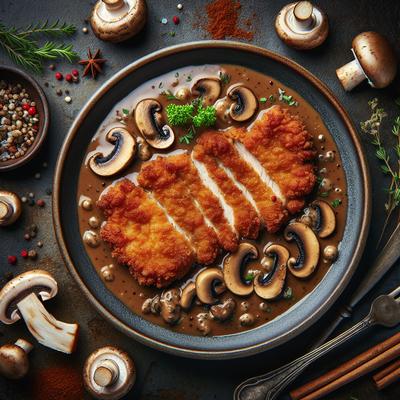 Image of Schnitzel in Mushroom Sauce Not Breaded