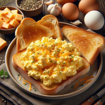 Image of Scrambled Cheesy Eggs on Toast