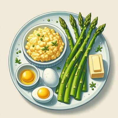 Image of Scrambled Eggs and Apsparagus