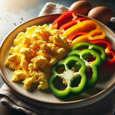 Image of Scrambled Eggs and Capsicum