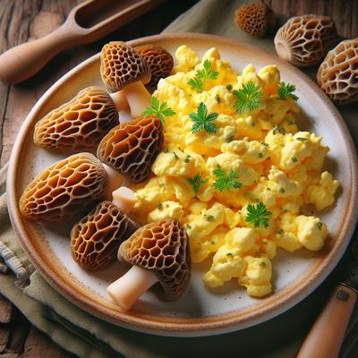 Image of Scrambled Eggs and Morels