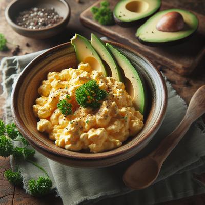 Image of Scrambled Eggs in a Bowl