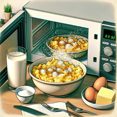 Image of Scrambled Eggs in the Microwave Great for Work