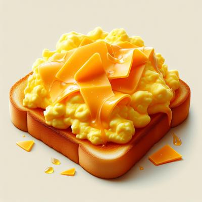 Image of Scrambled Eggs with Cheddar on Toast
