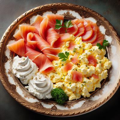 Image of Scrambled Eggs with Lox and Cream Cheese