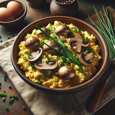 Image of Scrambled Eggs with Mushrooms Chives