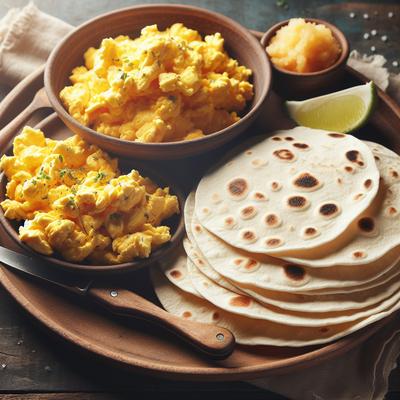 Image of Scrambled Eggs with Tortillas