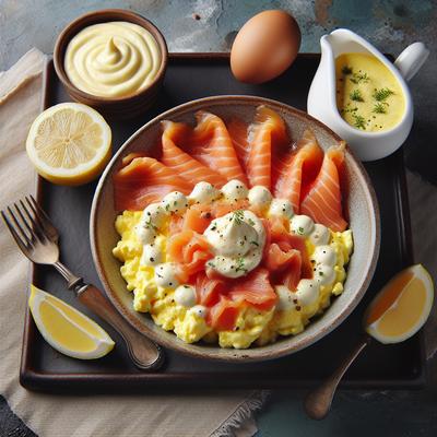 Image of Scrambled Eggs with Wild Smoked Salmon and Lemon Cream Sauce
