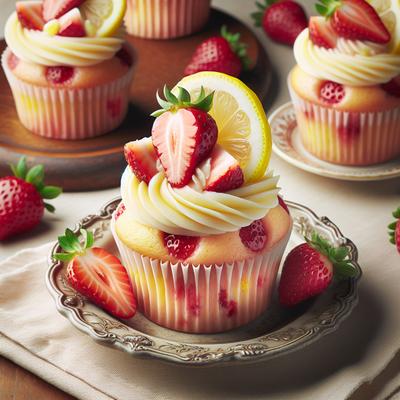 Image of Scrumptious Strawberry Lemonade Cupcakes