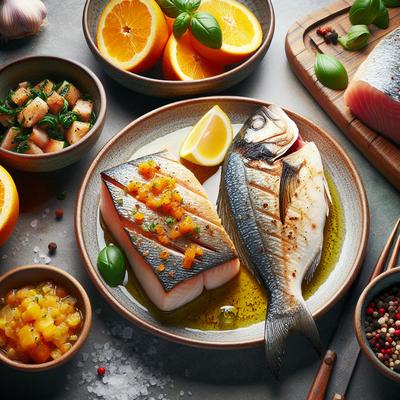 Image of Sea Bass Steaks with Orange Salsa or Tuna