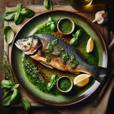 Image of Sea Bass with Basil Sauce