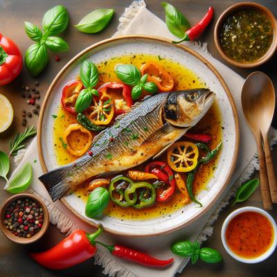 Image of Sea Bass with Sicilian Pepper Sauce