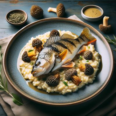 Image of Sea Perch on a Bed of Risotto with a Morel Sauce