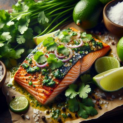 Image of Sea Salt Cilantro and Lime Butter Topping for Grilled Salmon